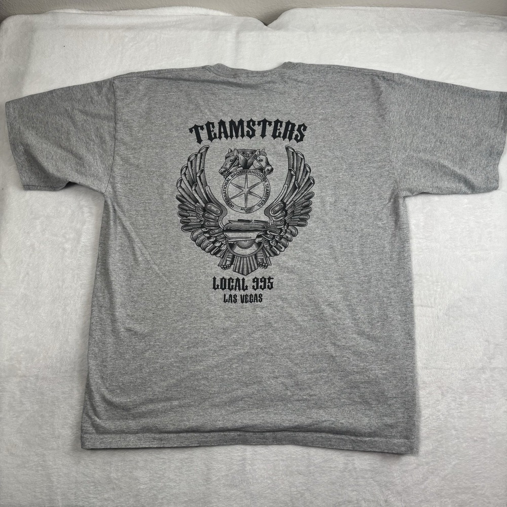 VTG Alore Union Teamsters Local 995 Las Vegas Grey Short Sleeve‎ Shirt Men's XL